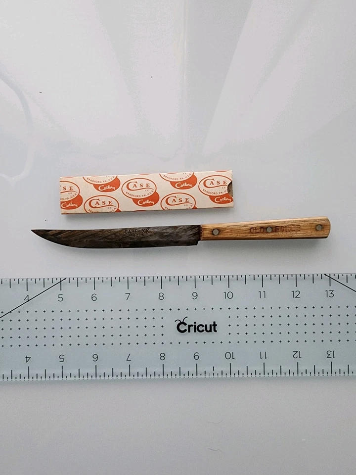 CUCHILLO DE CHEF FORJA ANTIGUA ESTUCHE XX HOJA DE ACERO AL CARBONO 1940-1964 Modelo 482-5 de colección Foto 2 de 4