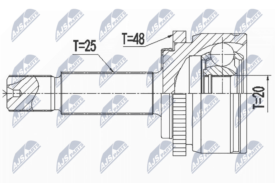 N.T.Y. NPZ-KA-367.NTY Joint Kit, drive shaft for KIA