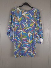 NEW Trina Turk Swim Spa Tunic Cover Up S Blue Kimono Sleeve Resort MSRP 144