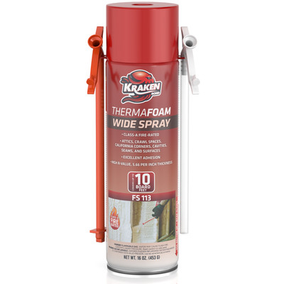KrakenBond ThermaFoam Polyurethane Foam 16oz Fire Rated Expanding Foam 1Pk Straw