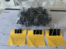 56 Binder Clips Medium 48 Large 3 In Between 5 All Black EUC