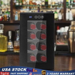 8-Bottle Refroidisseur de vin intégré LED Réfrigérateur de refroidissement à vin léger autonome