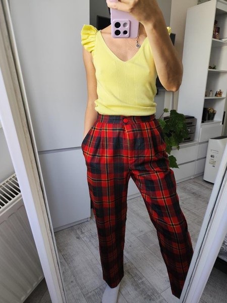 Women Alberta Ferretti Trousers Red Wool 38