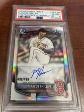 2025 BOWMAN DRAFT MARCUS PHILLIPS 1ST AUTO REFRACTOR /499 - PSA 10 - #CPA-MP