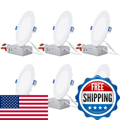 Torchstar Essential Series 6 Inch Ultra-Thin Led Recessed Lighting J-Box 12W