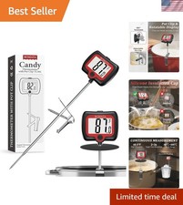 Digital Candy Thermometer with Pot Clip, Deep Fry Oil Thermometer with Rotata...