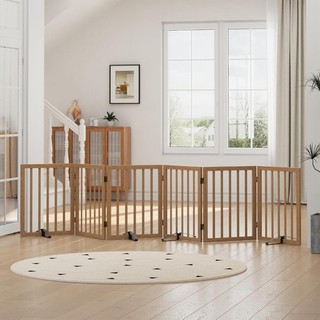 Tall Dog Gates Doorways Foldable Dark Walnut Freestanding