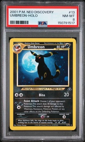 New Listing2001 POKEMON NEO DISCOVERY #13 UMBREON-HOLO PSA 8