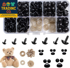 270PCS Safety Eyes and Noses, Black Plastic Eyes and Teddy Bear Nose with Washer