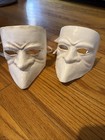 Vintage Venetian Carnavale Paper Masks MondoNovo Mashere Bauta Handmade Pair