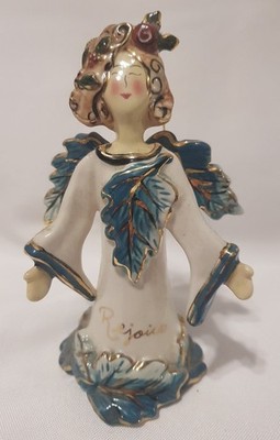 Blue Sky ''Rejoice'' Angel Christmas Ornament Vintage Heather Goldminc Clayworks
