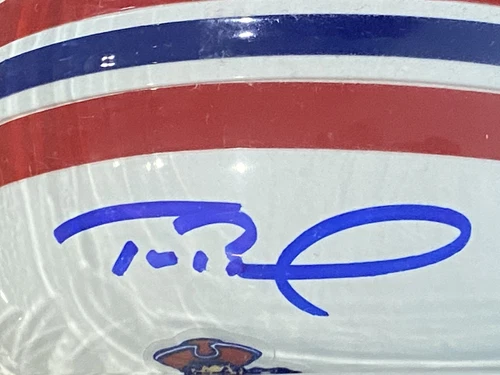 Tom Brady signed mini helmet throwback Mounted Memories