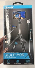 Bower Multi-Pod 6-in-1 Tripod 360 Ball Head Wireless Remote Extends 36 in