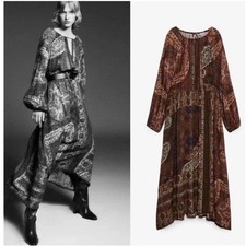 Zara Printed Midi Dress fall Colors