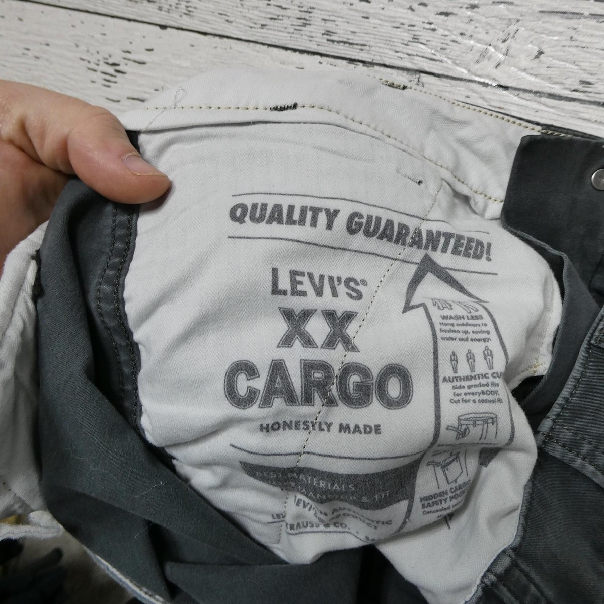 Levi's XX Cargo Pants Mens 33x34 Gray Slim Stretch Casual Workwear