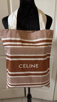 Celine Tote Bag Burnt Orange Striped Novelty Gift Eco bag From Japan Rare GWP