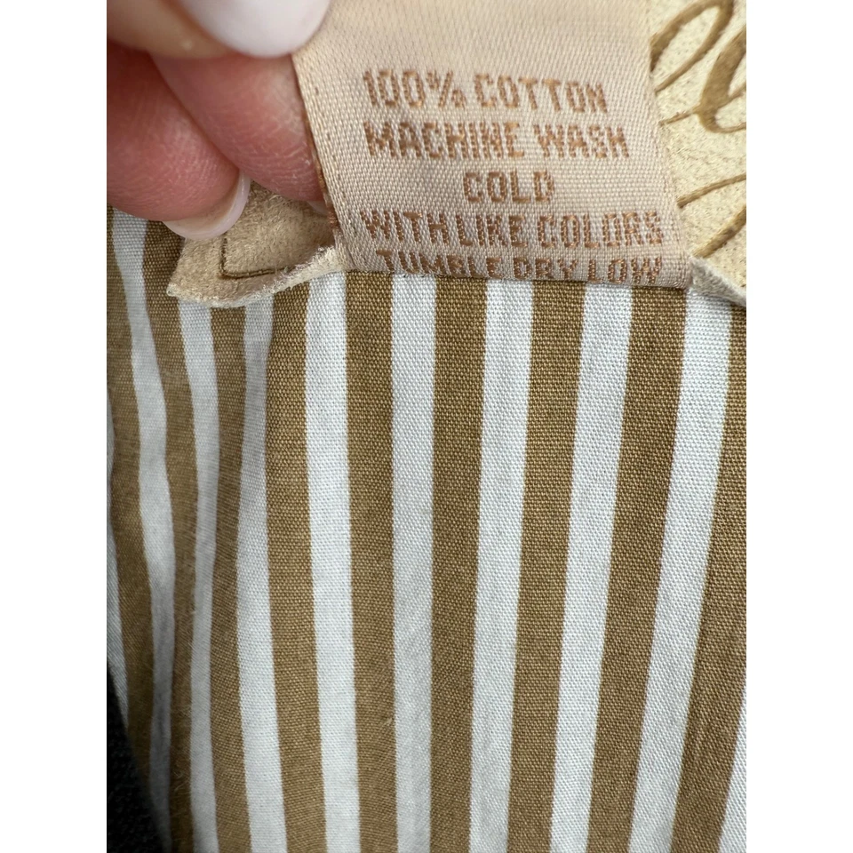 Chaleco Western de Lona Negro Desteñido Scully Para Hombres De Colección Talla L Botón Forrado a Rayas Foto 4 de 4