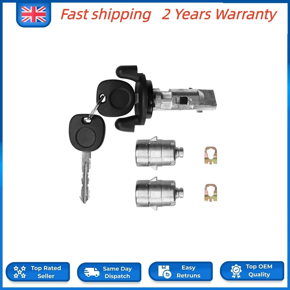 Ignition Switch Lock Cylinder＋Pair Front Door Lock Cylinder with Keys for Chevy - Image 2 of 4