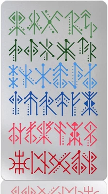1 Stück Metall Runen Schablone Wikinger Bind Runen Schablonen Antikes Alphabet W - Bild 1 von 4