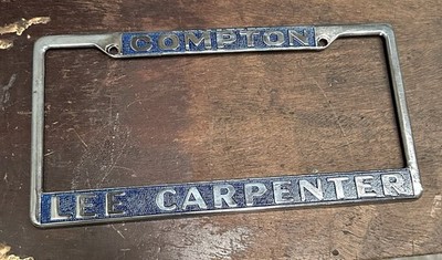 Rare Lee Carpenter VW Compton Calif License  Frame Tag Bug Bus Westfalia Kombi