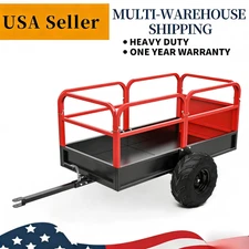 1500LBS Capacity Garden Trailer ATV Pull Behind Dump Cart Heavy