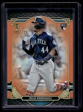 Julio Rodriguez 2022 Topps Triple Threads Amber Orange Rookie Card /199 #74. rookie card picture