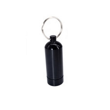 Black Metal Bottom Screw Bison Geocache Capsule with Keyring for Geocaching