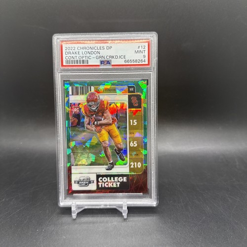 Drake London 2022 Panini Chronicles Contenders Optic DP Cracked Ice PSA 9 4/6