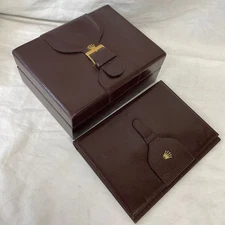Rolex Watch Box Brown Leather Wood Case 71.00.71 Authentic