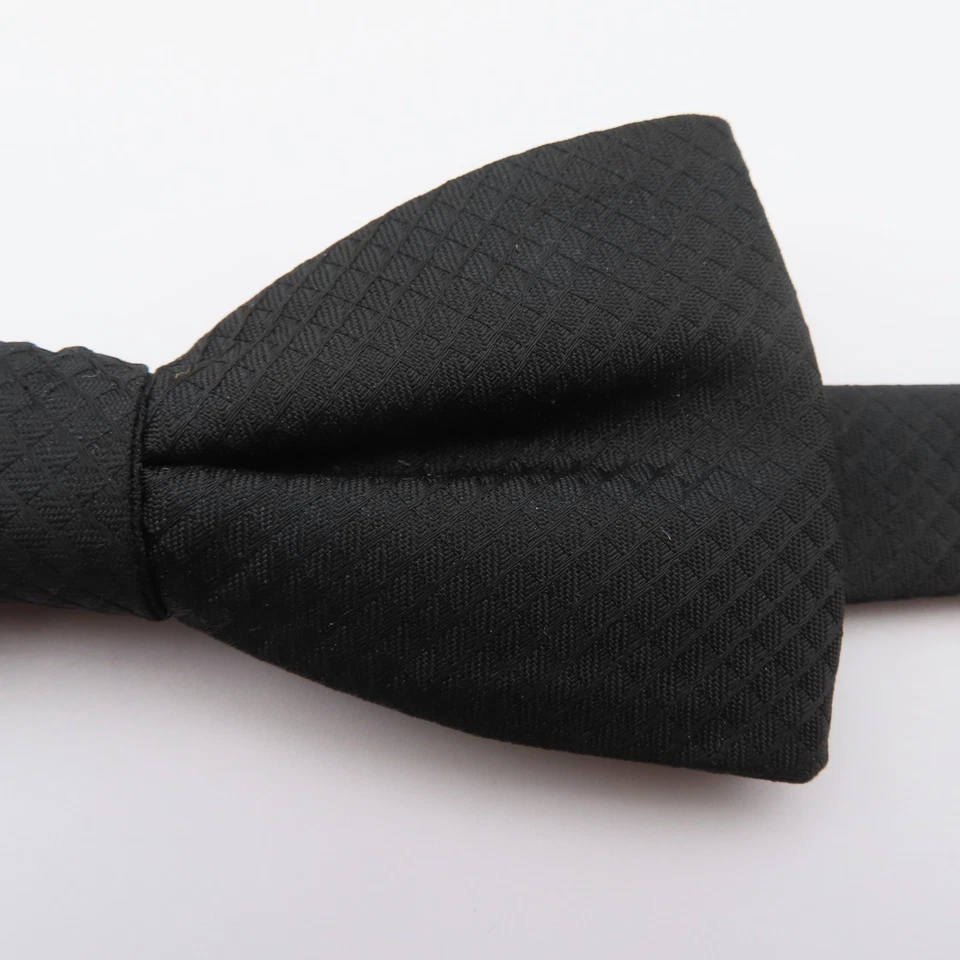 Pajarita Apt 9 Negra Sólida 2" Ancho Pre Corbata Poliéster Esmoquin Formal Foto 2 de 4