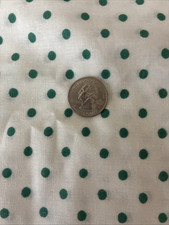 Polka Dot Cotton Fabric Green On White 36 X 92
