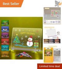 LED Doodle Glow Note Board Acrylic 13.7x10in Light Up Message Whiteboard for ...