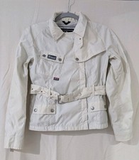 White Ladies Belstaff Zip, Button And Belt Jacket XS