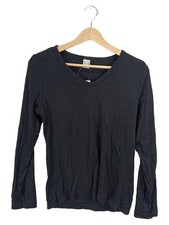 Cecilia Classics Damen Langarmshirt V-Ausschnitt Basic Schwarz Gr. M 40