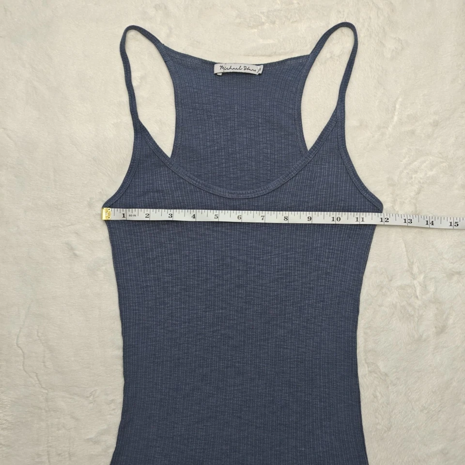 Camiseta sin mangas Michael Stars talla única básica con correa de espagueti camisa azul camisola Y2K Foto 2 de 4