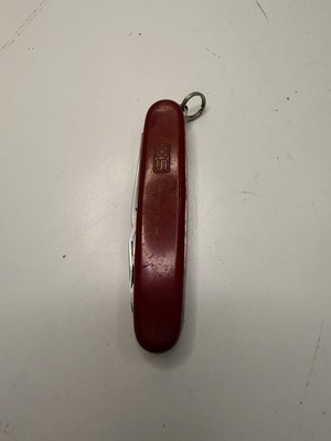 Vintage Sabre 841 Pocket Knife   4 Tool Multi-Function   Red Scales