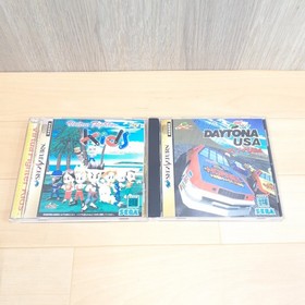 Sega Saturn Japanese Gray console with 2 controllers, 5 games & memory tested