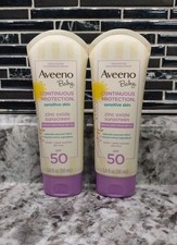 2 pack Aveeno Baby Continuous Protection Zinc Oxide Sunscreen Lotion SPF 50 