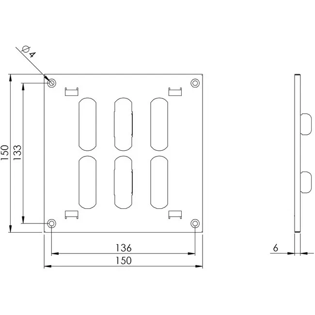 Grille métal réglable 150 x 150 mm galvanisée - MR1515RZn - Photo 2/2
