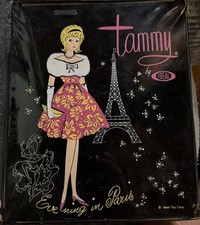 Ideal Tammy Evening in Paris Black Hinged Carrying Case With Handle Vintage