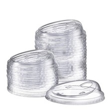  100 Count Crystal Clear Strawless PET Plastic Lids for 12, 16, 20  24 oz. ...