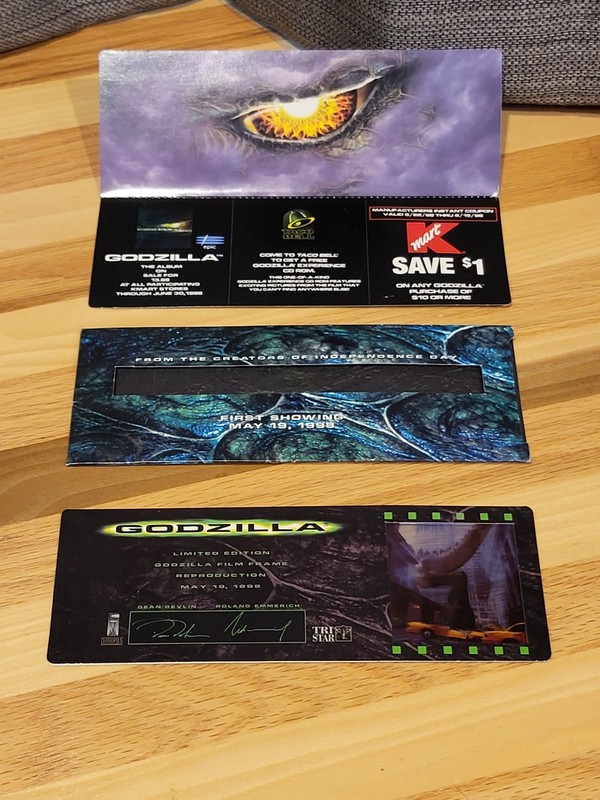 2x 1998 Tri Star Godzilla First Showing Movie Tickets Limited Edition , Rare!