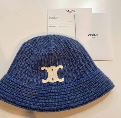 CELINE Rare Color Crochet Hat Cashmere 100% Unused Hat
