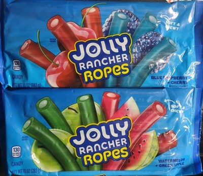 Lot Of 2 Jolly Rancher Ropes Soft Candy 10oz. 2x  4 Flavors 20oz Total