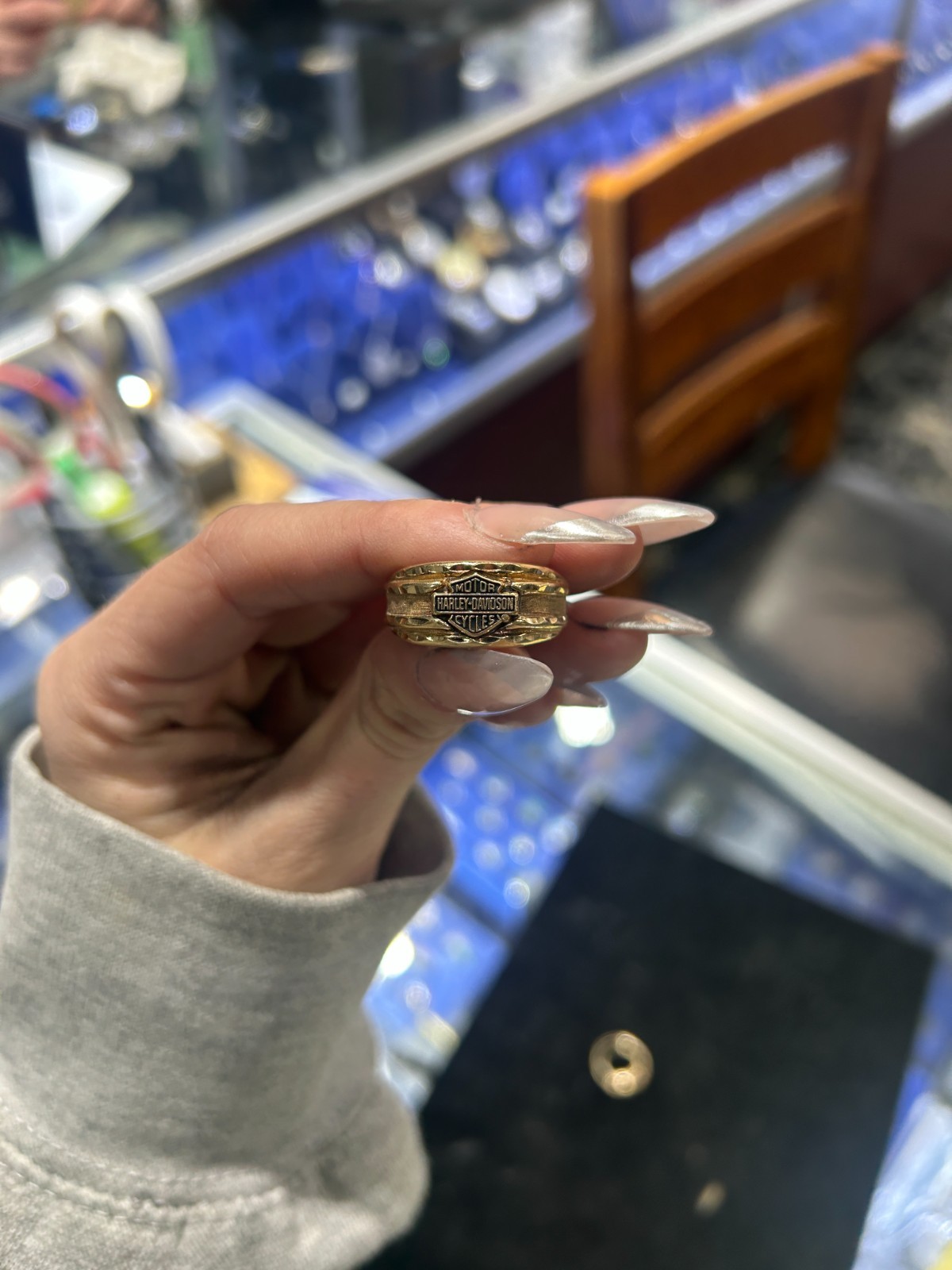 harley davidson wedding ring set - image 1