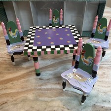 1998 Eye Candy Dollhouse Chairs Furniture Miniatures Handpainted 4 Chairs