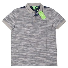 HUGO BOSS PADDY 1 SZ M L XL REGULAR FIT GRAY BLUE MERCERISED COTTON MEN'S SHIRTS