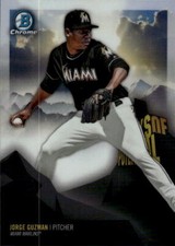 2018 Bowman Chrome Jorge Guzman #PP-JG Peaks of Potential Miami Marlins 9K