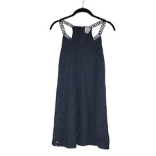 Blue Rain Black Lace Dress Sleeveless Lined Cotton Blend Womens Size XXS