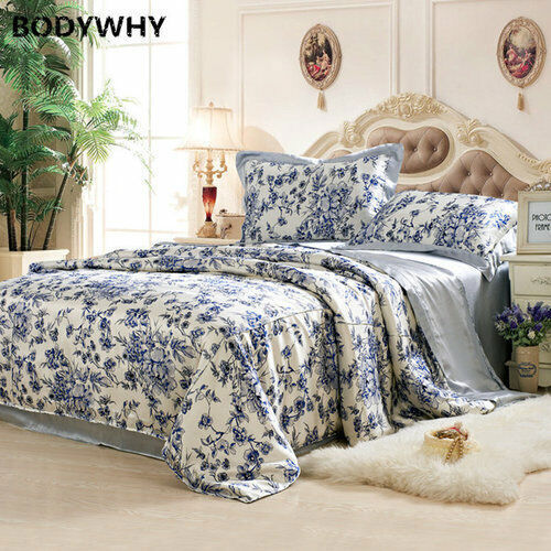 Neu 100 % Maulbeerseide Bettwäsche Set 3-teilig Blumen Quilt Cover Multicolor Multisize - Bild 9 von 23